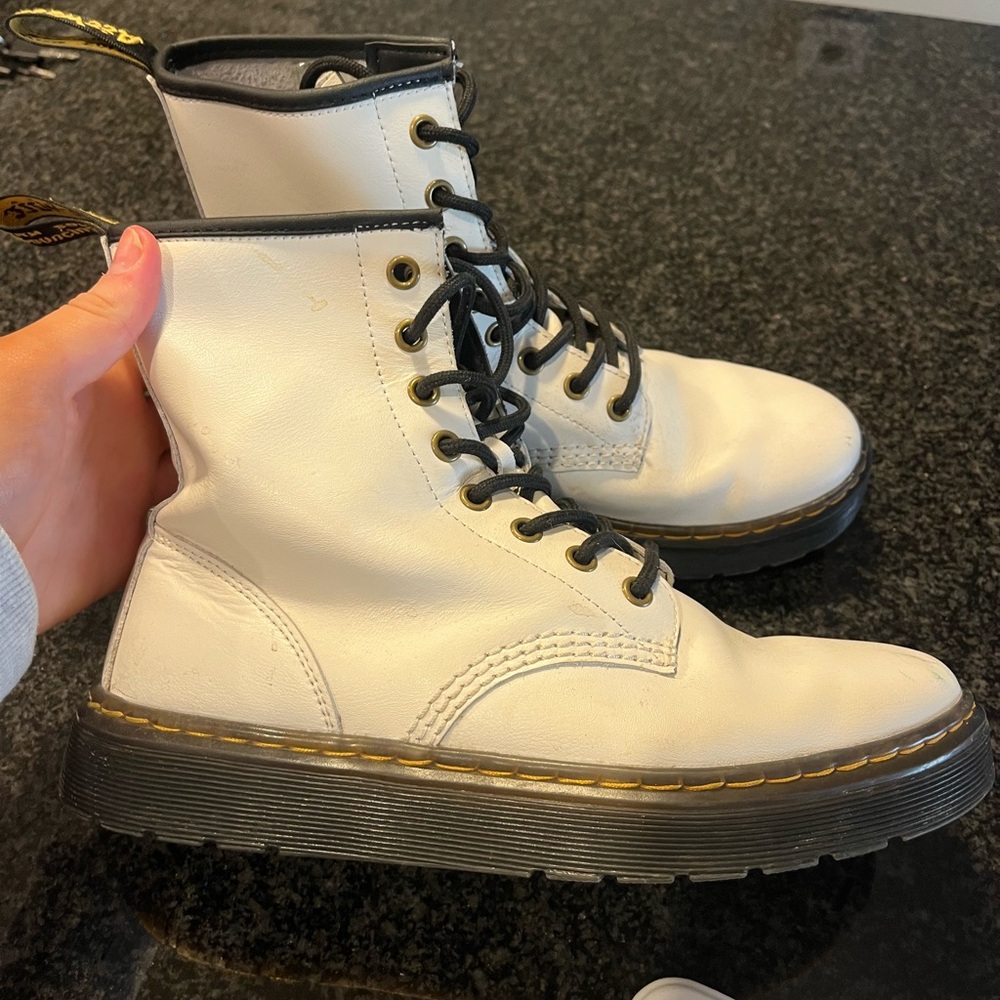 White Lace Up Boots - Picture 7 of 11